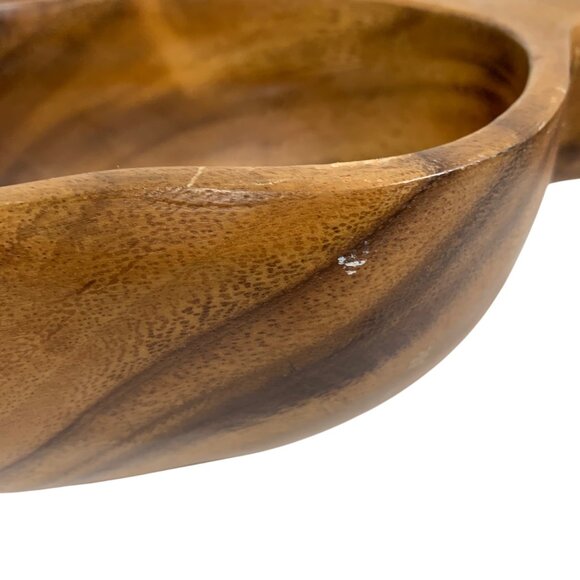 LARGE Beautiful Monkeypod Wood Serving Bowl Coffee Table Decor Vintage - Picture 8 of 13